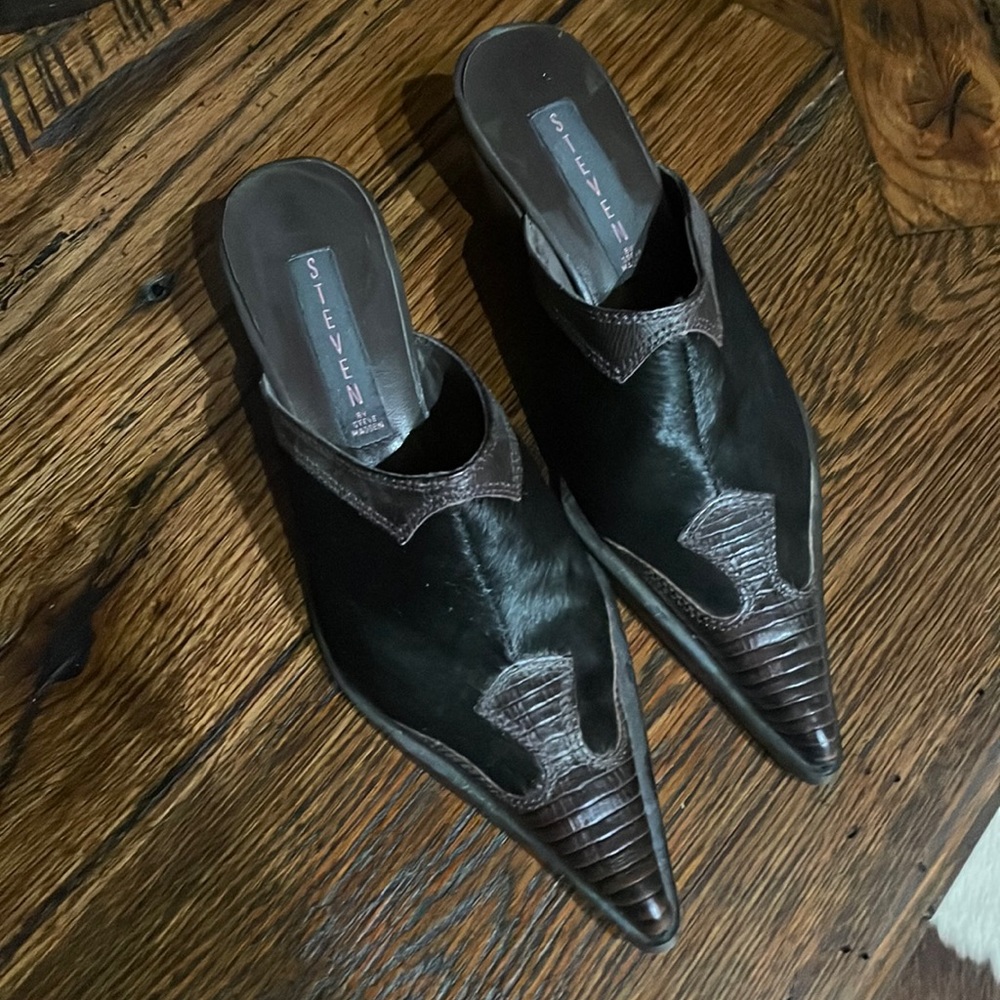 Steve Madden slip on western mules